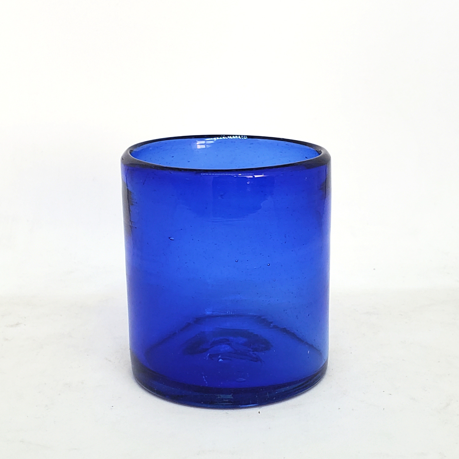MEXICAN GLASSWARE / Solid Cobalt Blue 9 oz Short Tumblers (set of 6)